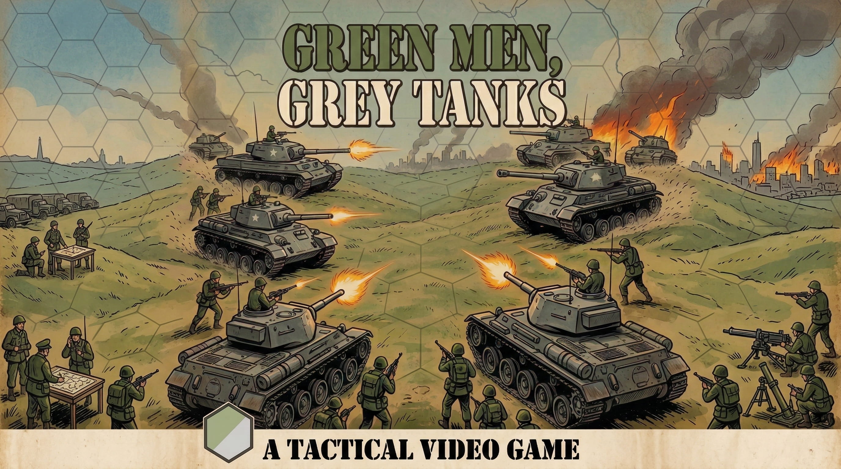 Green men, grey tanks